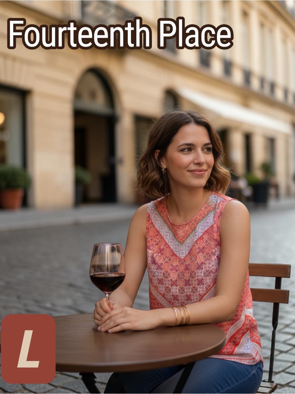 Sleeveless Pink-Red Geometric Print Top